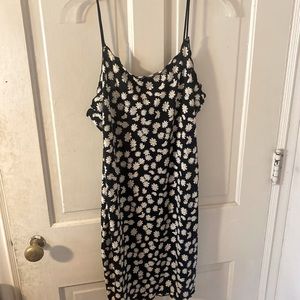 Beautiful Black and Sunflower Midi Dress